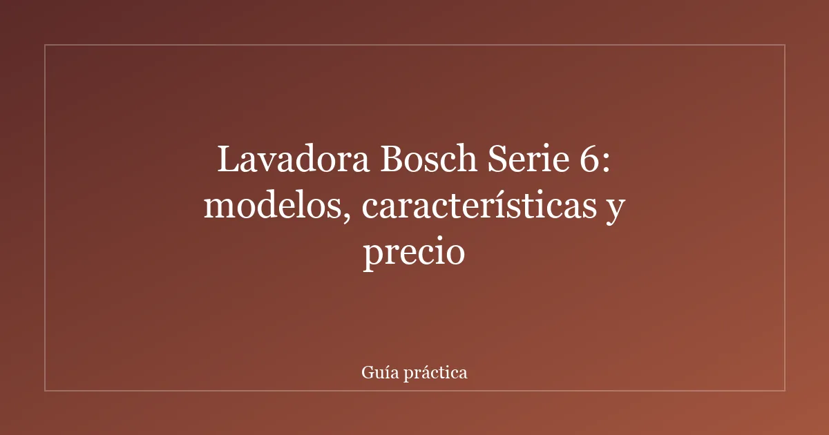 Lavadora Bosch Serie 6: modelos, características y precio